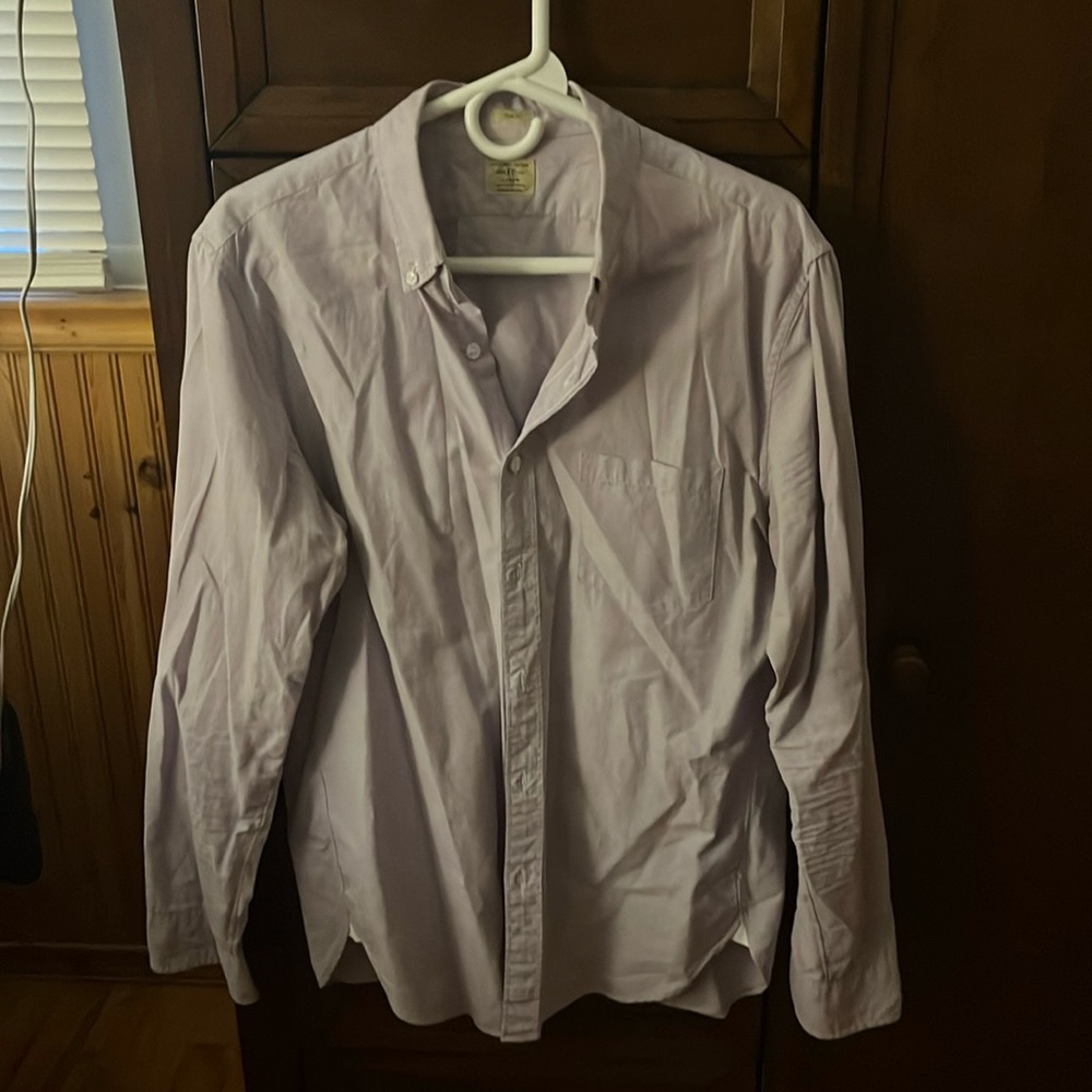 J crew slim fit purple button up